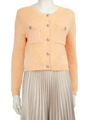 Orange Sequinned Knit Cardigan