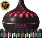 Aromatherapy Diffuser & Essential Oil Set, 500ml Ultrasonic Humidifier, 7 Lights