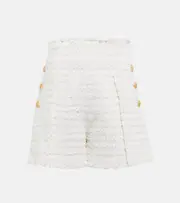 [Balmain] Balmain High-rise tweed shorts UK 14 white