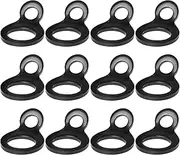 EXCELFU 12 Pack Stainless Steel Tie Down Strap Rings Dirt Bike Multi-Purpose Tie Down Anchor Strapping Hooks for Motorcycle Dirtbike ATV Trailer Truck, Black