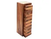 Wood Tumbling Tower Game - Ideal for Party Games, Kids BSIRI Tumbling Game