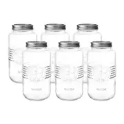 Salisbury & Co Old Fashioned Mason Jar with 2pc Lid 2L Set of 6