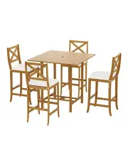 [Gardeon] 5-Piece Outdoor Bar Set in Brown