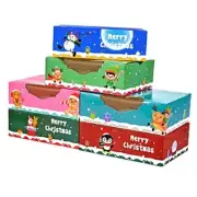 Christmas Cookie Boxes, 24 Pcs Christmas Party Boxes with 6 Different Designs