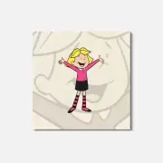 Clifford the Big Red Dog Cartoon Emily Elizabeth 4'' X 4'' Square Wooden Coaster