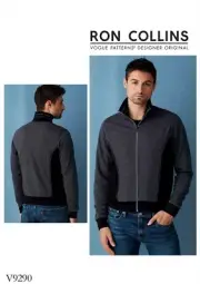 Vogue Sewing Pattern V9290 Mens Zip Front Jacket | Sz (34 36 38) 87-97cm Chest