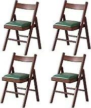 QMNUZCFD Foldable Wood Kitchen Chairs with Padded Seat,Rubber Wood,Max Load 330 Lbs, for Dining Room,Restaurant,Kitchen,Office,Indoor