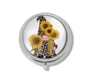 Cute Sunflower Gnome Pill box Container Pills, Candy, Vitamins, Jewelry