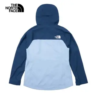 【The North Face 官方旗艦】北面女款藍色防水透氣連帽衝鋒衣｜89SWTI9