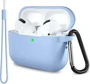 [Lerobo] for AirPods Pro 2nd/1st Generation Case Cover with Keychain & Lanyard,Soft Silicone Skin Full Protective AirPod Pro Case for Apple Airpod Pro 2022/2019 Charging Case [Front LED Visible] Lilac