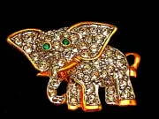 Swarovski Elephant Tac Pin - Retired Pave Crystals