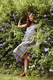 Maxine Check Midi Dress