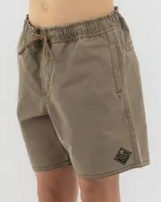 [Skylark] Skylark Boys' Ridge Elastic Waist Shorts in Tan Brown Size 10 10 Tan Brown