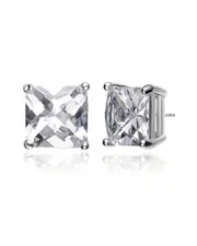 Genevive Silver CZ Solitaire Studs