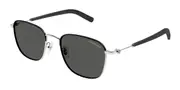 Montblanc MB0392SA Asian Fit 002 Men's Sunglasses Silver Size 55