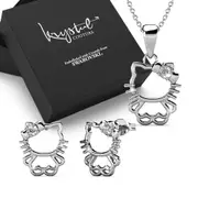 Boxed Hello Kitty White Gold Set Embellished with SWAROVSKI® Crystals
