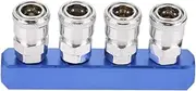 Baxnore Pneumatic Quick Fitting, Resistant Wear Multiway Air Connector, 12 mm Air Supply Fitting, Female Connector for Air Hose Connecting PT1/4 (Straight Four Links)