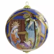 LI BIEN NATIVITY ORNAMENT WITH GIFT BOX, NEW, 2012, CHRISTMAS, JESUS, MANGER