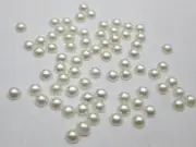 2000 Ivory Tiny Half Pearl Gems Flatback Bead 3mm Nail Art Tips + Storage Box
