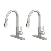Garrick Single-Handle Pull-Down Sprayer Kitchen Faucet in Brushed Nickel