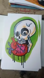 Skull Heart Post Card By Brandy Devoid
