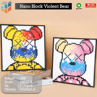 Smy NANO BLOCK 拼圖暴力熊路飛框架平面繪畫暢銷書