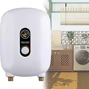 6500W 220V Electric Tankless Water Heater Constant Temperature Instant Hot Water Heater with LED Digital Display,On Demand Hot Water Heater for Home Kitchen Indoor,White