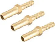 XYWHPGV 8mm to 6mm Hose ID Brass Reducer Barb Hose Fitting Straight Connector Coupler Tubing Adapter 3pcs(6e5d3 9e856 5b804 622ab 10173 ed8c2