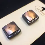 VTG‼ Set of 2 La Mode Blumenthal & Co. Square Copper 7/8" Button • NEW ON CARD‼