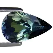 1.97 Ct A+ Natural D Block Tanzanite Gemstone Medium Light Violet Green Pear Cut