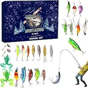 BEANPRECOY Fishing Advent Calendar 2024 Advent Calendar Fishing Fishing Calendars Christmas Countdown Fishing Tackle Fishing Lure Advent Calendar for Fisher Adults Teens Surprise Gift/Assorted Colours 1