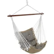 Polyester Fabric Victorian Hammock Chair with Cushion - Gray by Sunnydaze