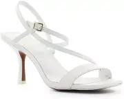 NIB Michael Kors Tasha White Leather Sandal Heels 6.5M