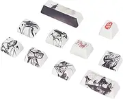 10 Key DIY Keycaps, PBT Keycap for Most 61/87/104/108 Bit Mechanical Keyboards, OEM Height Keycaps Mechanical Keyboard Replacement Fine Workmanship Clear Pattern