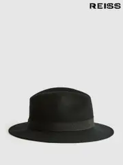 Reiss Black Ashbourne Wool Fedora Hat (A85476) | $135