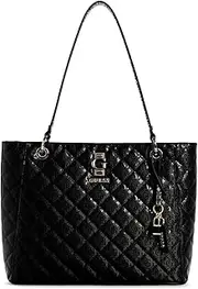 [GUESS] Bessey Noel Tote, Black, Black, One Size
