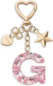 [CHUQING] Glitter Letter Keychain Pink Initial Keychain Letter Keyring for Girls Women
