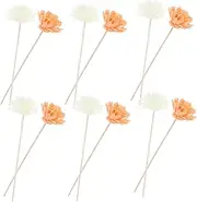 12pcs Rattan Essential Oil Diffuser Sticks Flameless Fragrance Sticks with Elegant Faux Flowers for Home Office and Hotel Atmosphere Safe and Portable Scent Accessories