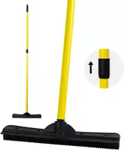 Original Pet Hair Rubber Broom with Squeegee, with 58" Telescopic Handle for Car