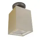 Olde Bronze Rectangular Semi Flush Ceiling Light With Opaque And Taupe Shade