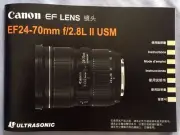 Original Canon EF 24-70mm f2.8L II USM Lens User's Instruction Manual