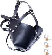 HuiZhi Y Shape Half Face Mask Mouth Gag Leather Restraint Muzzle Locking Headgear BDSM Sexual Bondage Mask