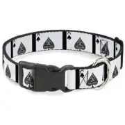 PC-W30136-WL Ace Of Spades Plastic Clip Collar, Wide Large/18-32"