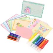 Rainbow Scratch Painting Paper Boys and Girls' Doodle Kit Diy Art Scratch Bookmarks Creative Party Favors for Children
