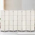 8 Panel Room Divider Screen 326x170cm Woven White Privacy Partition Home D 8P-WH
