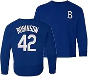 Outerstuff Jackie Robinson Brooklyn Dodgers #42 Infant-Toddler Size Name & Number Long Sleeve T-Shirt