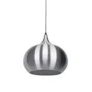 Kirby Inverted Bowl Metal Cord Drop Pendant Light Lamp - Aluminium.