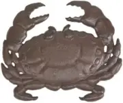 Moby Dick Coastal Rust Finish Cast Iron Dungeness Crab Stepping Stone Garden