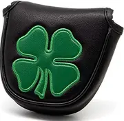 4 Leaf Clover Golf Mallet Putter Cover Headcover Club Protector Magnetic Clover for Odyssey 2ball,Red Oworks,Stroke Lab,Scotty Cameron,Taylormade Putters
