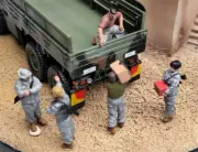 for US Logistics Supply 5 Soldiers Blue 1/72 Figures Pre-built Model